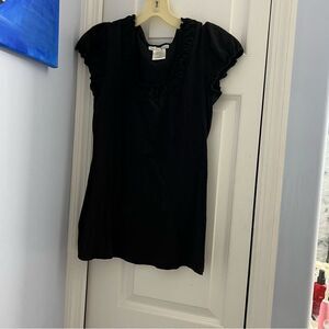 Juniors large black ruffled shirt